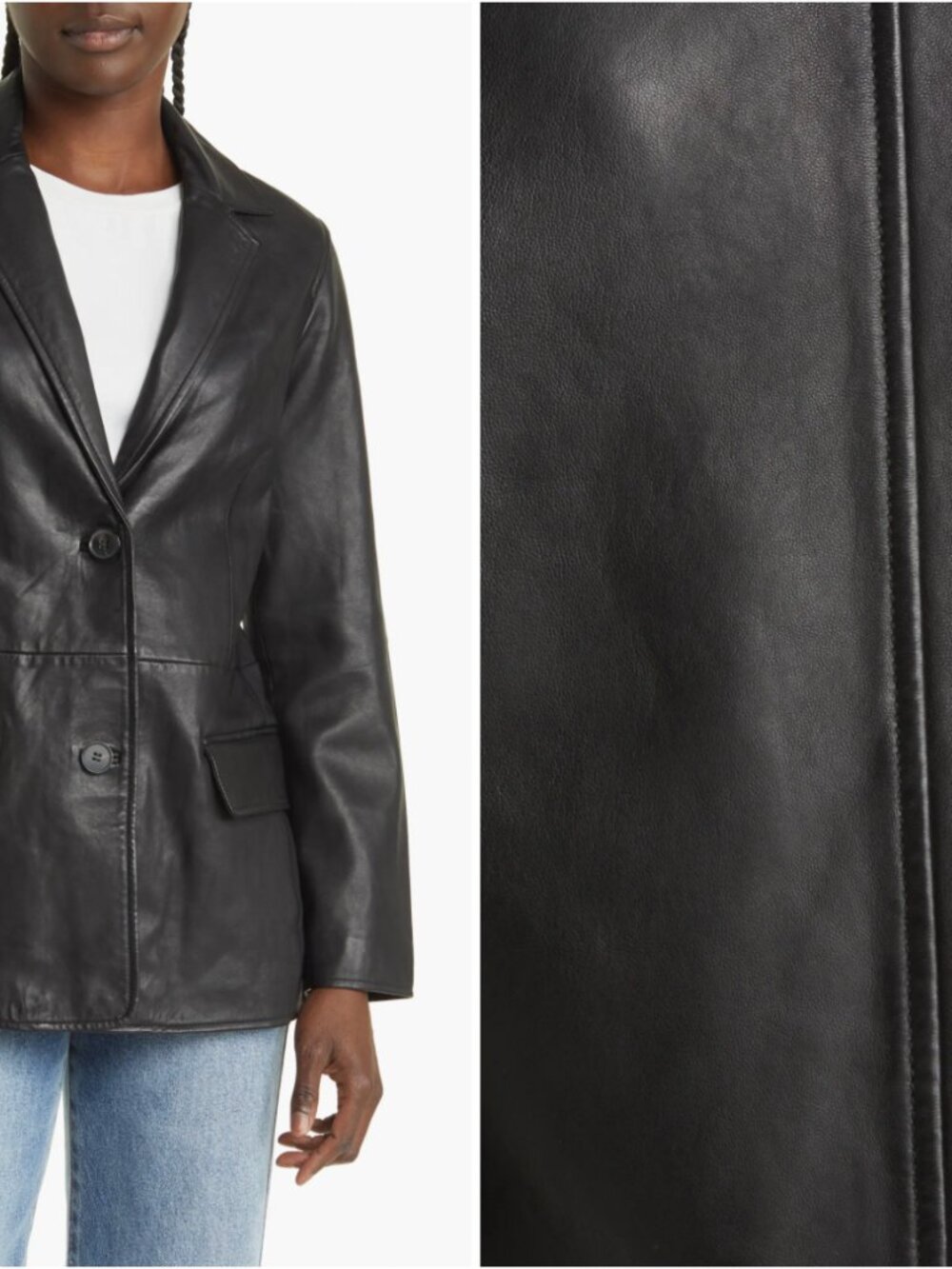 ALL SAINTS Corinna Leather Blazer in Black Size US8 - Picture 12 of 14